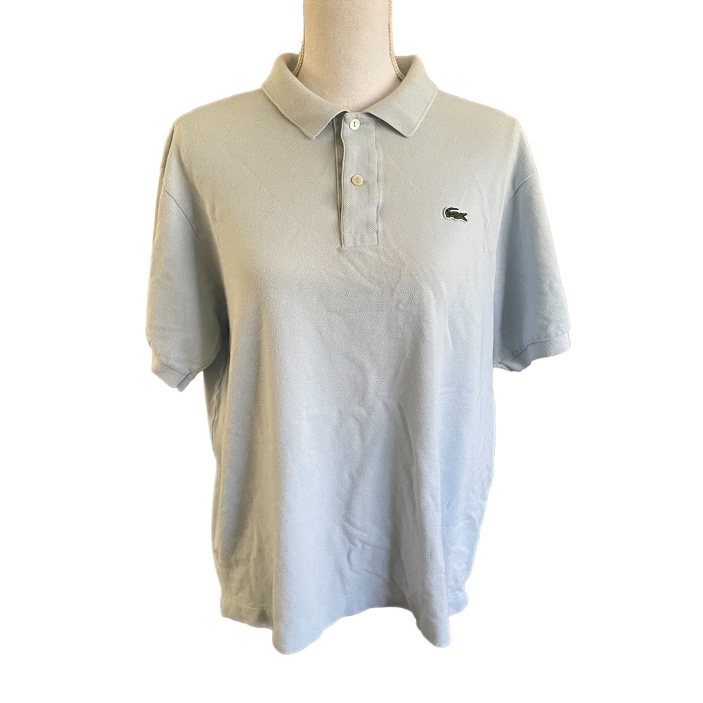 Lacoste Men’s Light Blue Collared Polo Short Sleeve T-Shirt Golf Size 6, L/XL